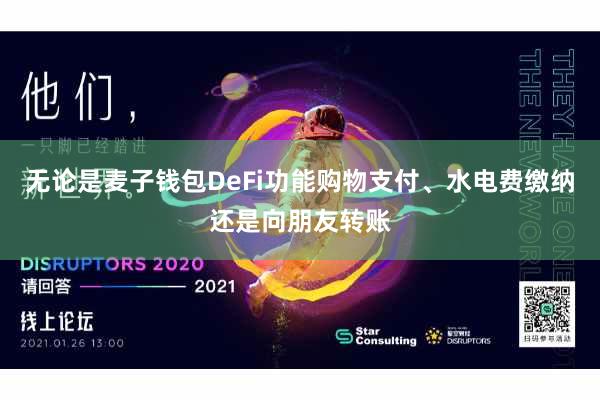 无论是麦子钱包DeFi功能购物支付、水电费缴纳还是向朋友转账