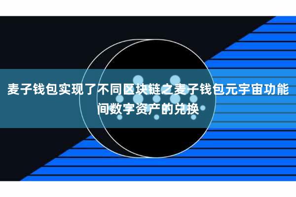 麦子钱包实现了不同区块链之麦子钱包元宇宙功能间数字资产的兑换